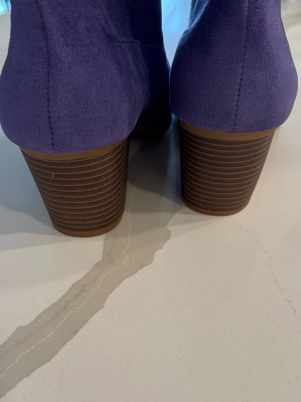 Purple Women's Suede Western Boots - Picture 5 of 6